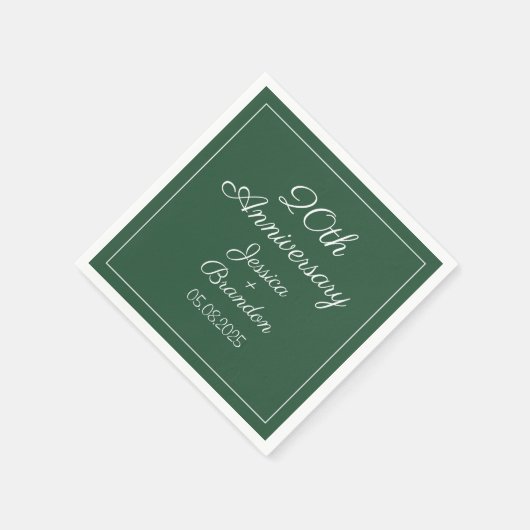 エメエレガントラルド20周年記念結婚カップル スタンダードカクテルナプキン (角)