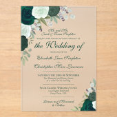 エメエレガントラルド&セージグリーンバラフォーマルズ結婚 アクリル招待状 (正面)