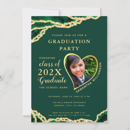 エメエレガントラルド&金ゴールドアゲート2025写真卒業 招待状 (正面)