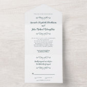 エメエレガントロフォーマルラルドグリーン白3つ折 オールインワン招待状 (内側)