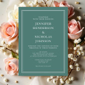 エメエレガントロモダンルドグリーン結婚ズ 招待状