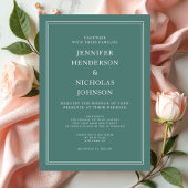 エメエレガントロモダンルドグリーン結婚ズ 招待状