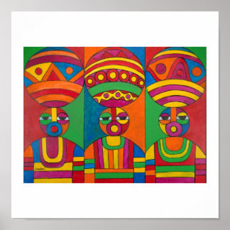 エメカのカラバッシュを持つ女性たち！ ポスター