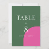 エメカラフルラルドグリーンとピ結婚ンクのテーブル番号 (裏面)