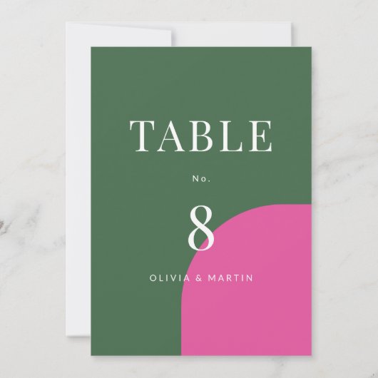 エメカラフルラルドグリーンとピ結婚ンクのテーブル番号 (裏面)