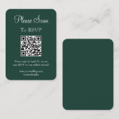 エメシンプルロモダンラルドグリーン結婚のスキャンQRコード エンクロージャーカード (正面/裏面)
