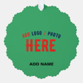 エメスタイリッシュモダンラルドグリーン検証済みブランド オーナメントカード (正面)