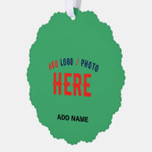 エメスタイリッシュモダンラルドグリーン検証済みブランド オーナメントカード (左)