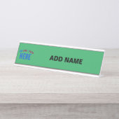 エメスタイリッシュモダンラルドグリーン検証済みブランド デスクネームプレート (正面)