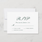 エメスタイリッシュラルドグリーンとホワ結婚イト 出欠カード (正面)