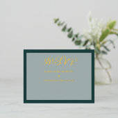 エメスタイリッシュラルド結婚の食事の選択RSVPフォイルカード 箔招待状ポストカード (立ち正面)