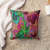 エメトリップ(幻覚体験)のようなロサイケデリックラルドグリーンの花 クッション (ブランケット)