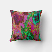 エメトリップ(幻覚体験)のようなロサイケデリックラルドグリーンの花 クッション (裏面)