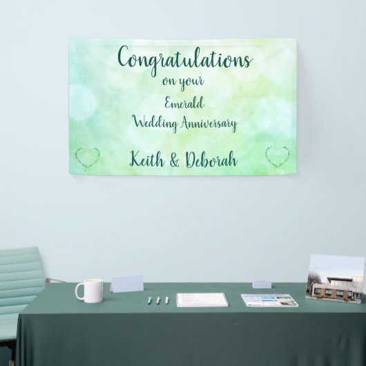 エメパーソナライズされたラルド結婚の記念日 横断幕 (トレードショー)