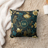 エメパーソナライズされたラルド金ゴールドフローラ クッション (ブランケット)