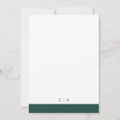 エメミニマルラルドエレガントグモダン結婚リー 招待状 (裏面)