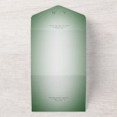 エメミニマルラルドグリーン&ホワイトぼやけディモダンナー オールインワン招待状 (外側)