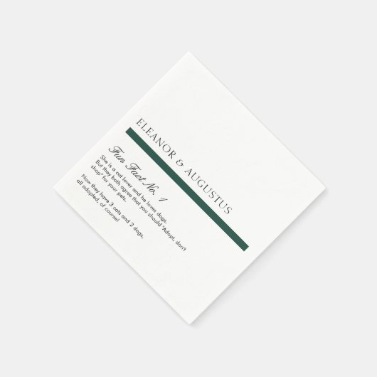 エメミニマルラルドモダングリーンおもしろい結婚ファクト スタンダードカクテルナプキン (角)