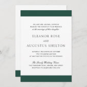 エメミニマルラルドモダングリ結婚ン 招待状 (正面/裏面)