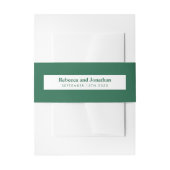 エメミニマルラルド結婚グリーン 招待状ベリーバンド (正面例)