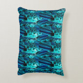 エメモダンラルドとブルーのトーンの抽象芸術パターン アクセントクッション (裏面(縦))