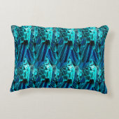 エメモダンラルドとブルーのトーンの抽象芸術パターン アクセントクッション (裏面)