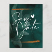 エメモダンラルドのグリーンと離れの日付を保存Anno 案内ポストカード (正面)