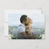 エメモダンラルドの緑の結婚写真 サンキューカード (正面)