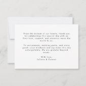 エメモダンラルドの緑の結婚写真 サンキューカード (裏面)