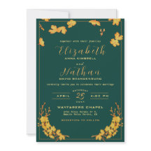 エメモダンラルドエレガントグリーン&金ゴールドフローラ結婚ズ