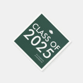 エメモダンラルドグパーソナライズされたリーン卒業パーティー スタンダードカクテルナプキン (角)