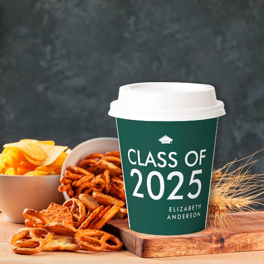 エメモダンラルドグパーソナライズされたリーン卒業パーティー 紙コップ