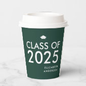 エメモダンラルドグパーソナライズされたリーン卒業パーティー 紙コップ (裏面)