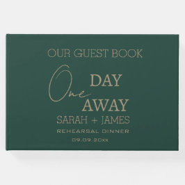 エメモダンラルドグリーンある遠くに日結婚の ゲストブック