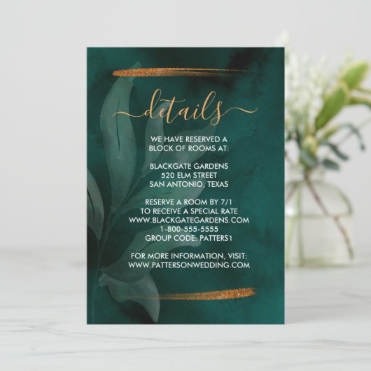 エメモダンラルドグリーンと葉エンクロージャ 招待状 (スタンド正面)