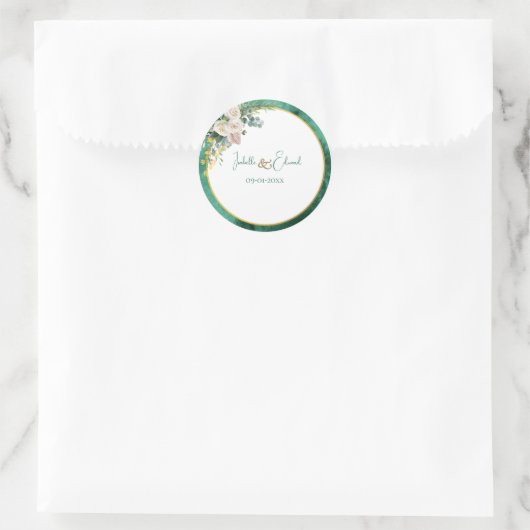 エメモダンラルドグリーンカラー洗浄赤面フローラ ラウンドシール (バッグ)