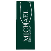 エメモダンラルドグリーンパーソナライズされたグロムスマン ワインギフトバッグ (正面)