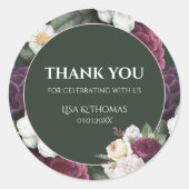 エメモダンラルドグリーンブルゴーニュ結婚ー牡丹 ラウンドシール (正面)