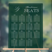 エメモダンラルドグリーンモノグラム結婚スクリプトの席 アクリルサイン (ニュートラル)