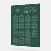 エメモダンラルドグリーンモノグラム結婚スクリプトの席 アクリルサイン (傾斜)