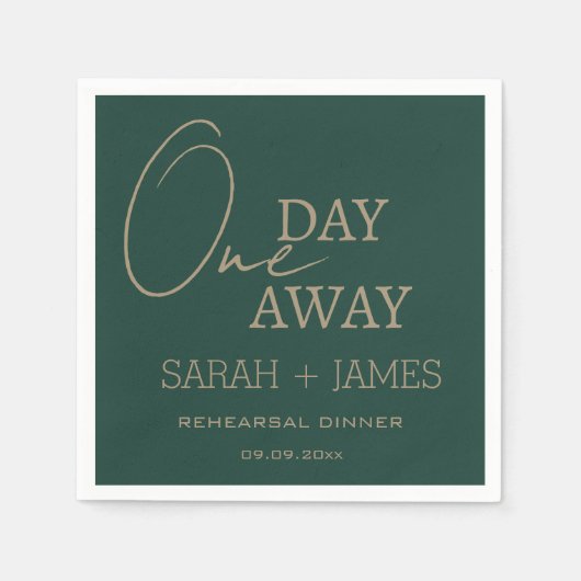 エメモダンラルドグリーンリハーサルディナ結婚ーズ スタンダードカクテルナプキン (正面)