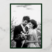 エメモダンラルドグリーン大理石結婚写真の金ゴールド 箔招待状 (裏面)