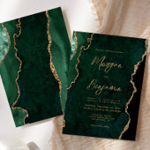 エメモダンラルドグリーン瑪瑙スクリプ結婚ト 招待状