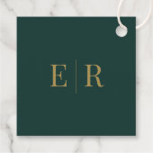 エメモダンラルドグリーン結婚のウェルカムギフトラベル フェイバータグ (裏面)