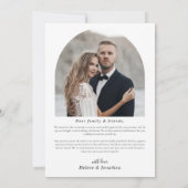 エメモダンラルドグリーン結婚フォト サンキューカード (裏面)