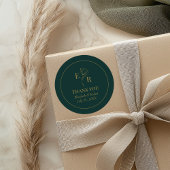 エメモダンラルドグリーン結婚モノグラム ラウンドシール