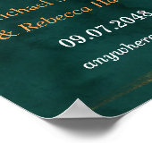 エメモダンラルドグリーン葉とエメ結婚ラルドの歓迎 ポスター (角)