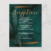 エメモダンラルドグリーン葉と披露宴カード 案内ポストカード (正面)