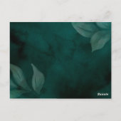 エメモダンラルドグリーン葉とRSVP ポストカード (裏面)