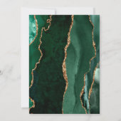 エメモダンラルドグリーン金ゴールドアゲートアイボリー結婚ズ 招待状 (裏面)